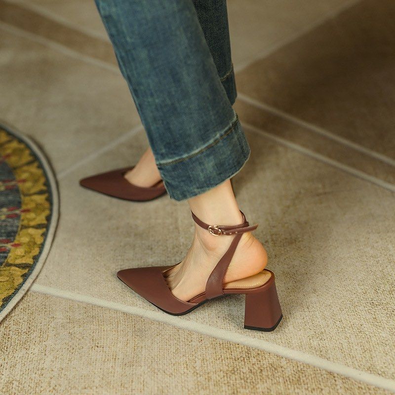Dark brown deals strappy heels