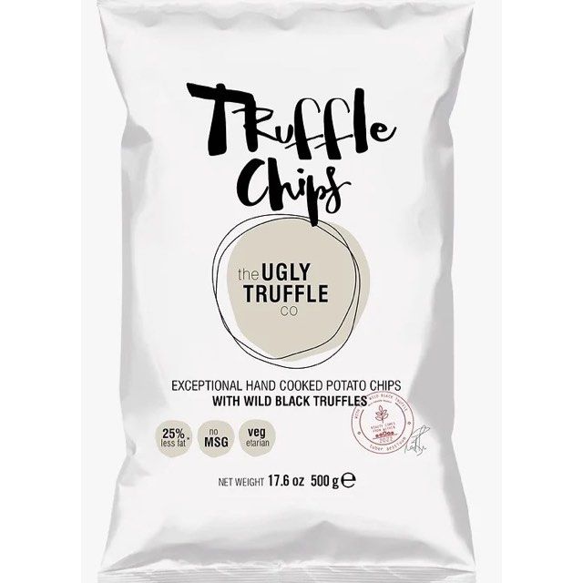 可預訂/500g The Ugly Truffle Co. 黑松露薯片 , 嘢食 & 嘢飲, 包裝食物&即食食物 Carousell