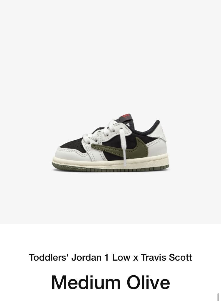 travis scott jordan 1 kid sizes