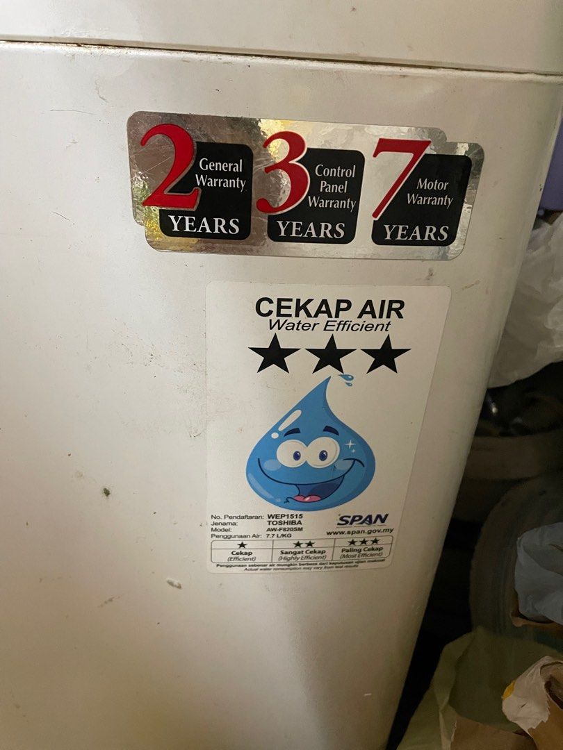 Toshiba 7.2 kg washing machine, TV & Home Appliances, Washing Machines and Dryers on Carousell