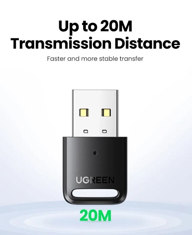 UGREEN USB Bluetooth 5.3 Dongle Adapter PC Audio Wireless Receiver