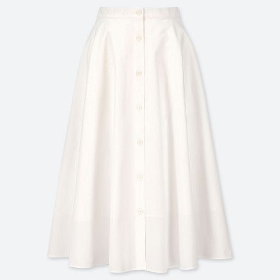 Front button shop circular skirt uniqlo