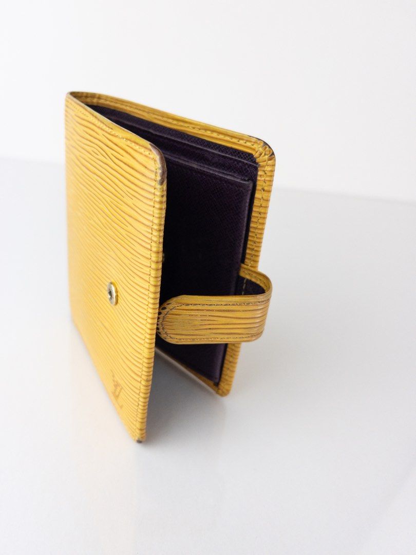 Authentic LOUIS VUITTON Wallet Epi Billets Compact Bi-fold M63559 Yellow