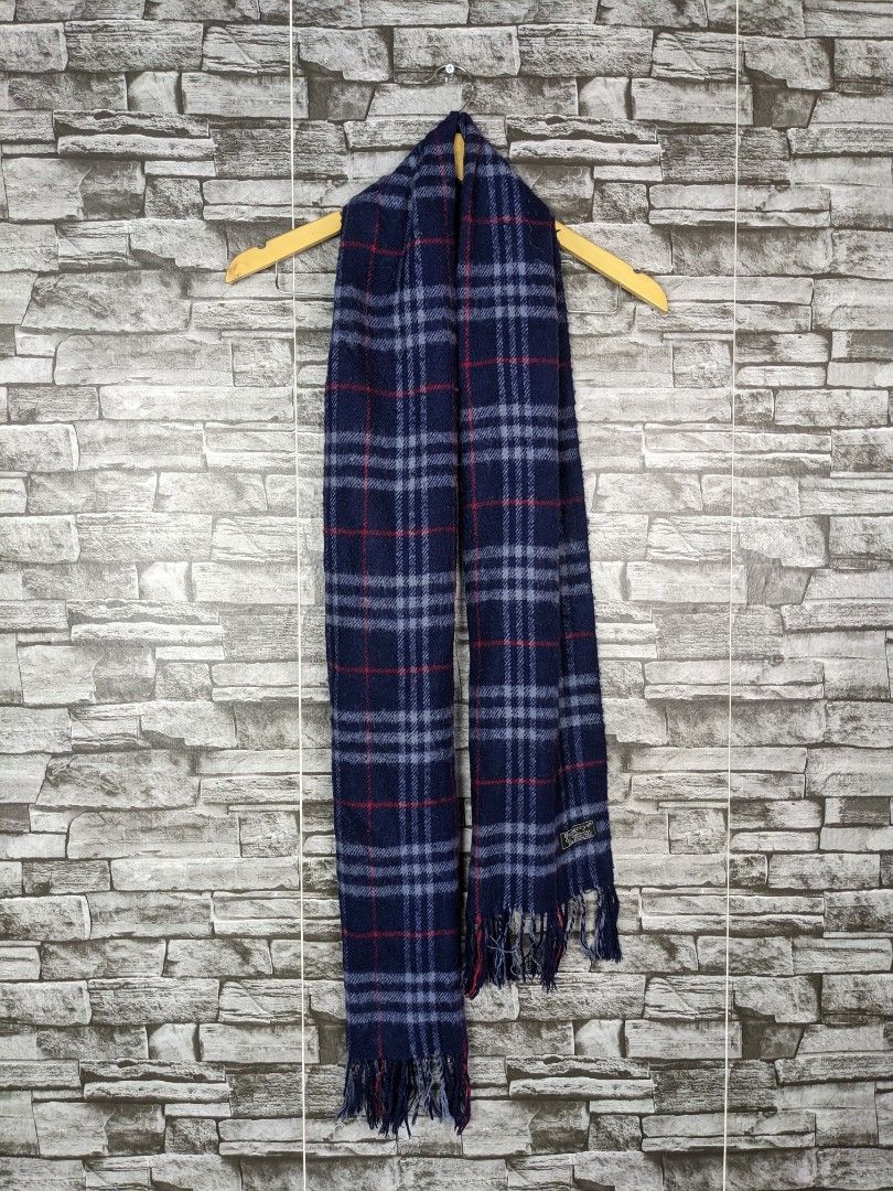 Vintage Burberrys Scarf Neckwear Accessories Wool Plaid Winterwear