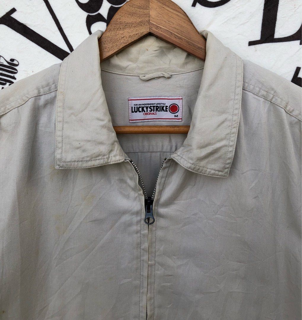 Vintage LUCKY STRIKE Harrington Jacket Zip Ups, Men's Fashion, Coats
