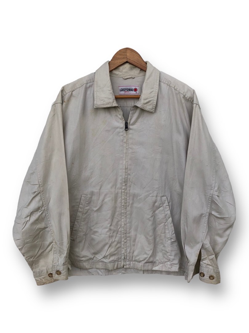 Vintage LUCKY STRIKE Harrington Jacket Zip Ups, Men's Fashion, Coats