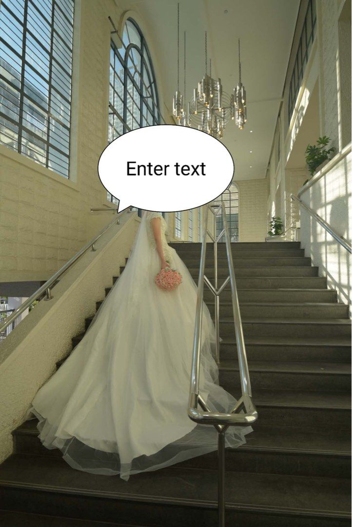 Wedding Gown and etc (Category: Sets or Coordinates) located in Manila. Submitted by a.c.shop (Listing ID 1228637215, Image 3). Description: Selling wedding gown. Includes bride cloth bag, mask, veil, ringpillow, cord. This is Long Trail. Measurements: Waist 32, Chest 20, Shoulders 22. height is 5’2 Just need dry clean.