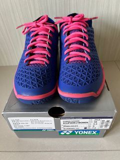 艾波嚴選～(狀況優!) YY YONEX 優乃克 SHB-ELSZLEX-M/N 藍莓紫色 襪套式設女羽球鞋 24/38 號