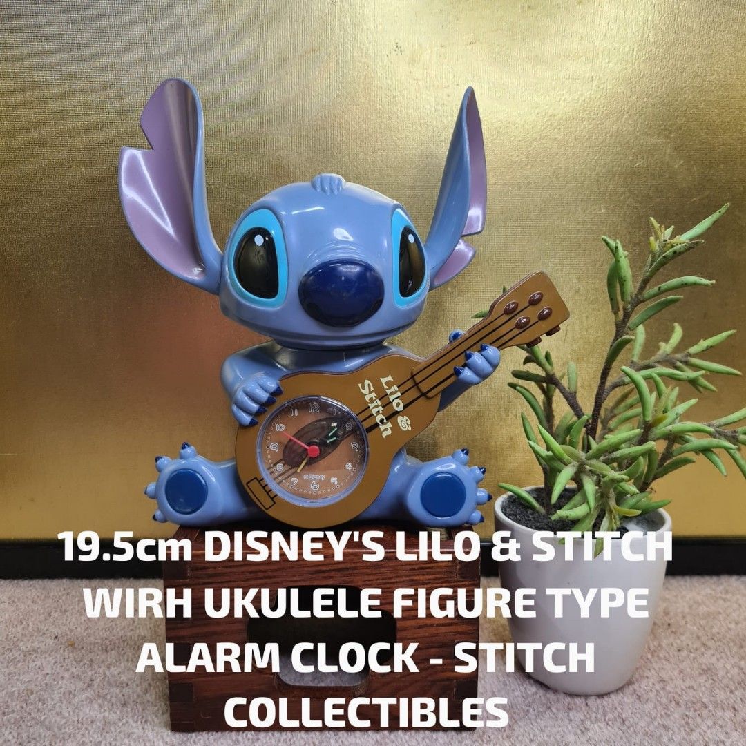 Stitch figure type alarm clock ukulele clock : Real Yahoo auction salling