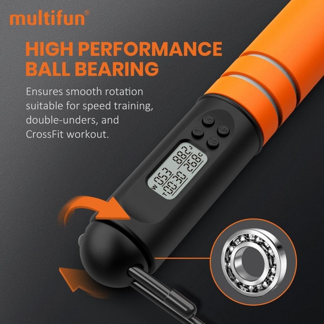 Jump Rope, multifun Speed Skipping Rope with Calorie Counter, Adjustable  Digital Counting Jump Rope with Ball Bearings and Alarm Reminder for  Fitness
