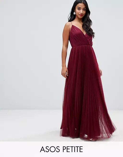 Asos design cami top pleated tulle maxi dress