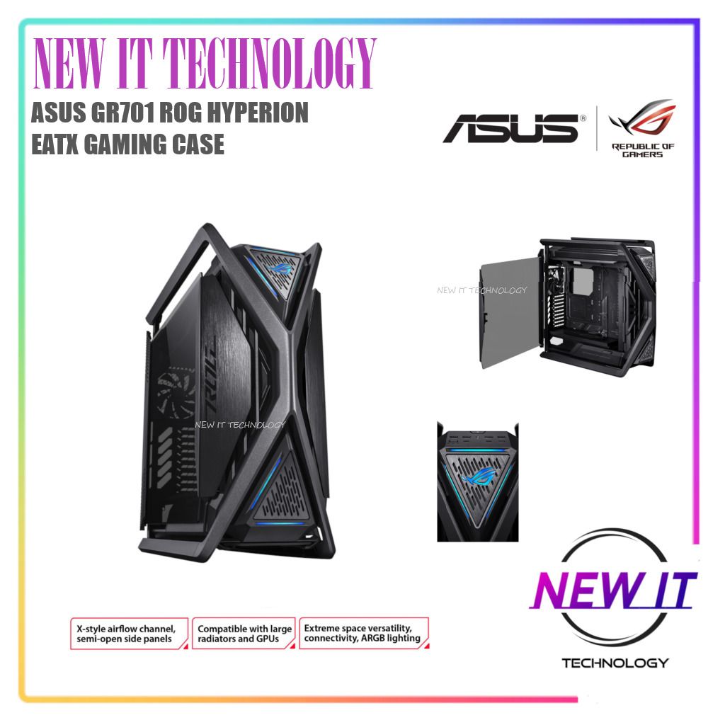 ASUS GR701 ROG HYPERION Cases  190 mm CPU, 460 mm GPU, 240 mm PSU, EATX  (12x10.9) ATX Micro-ATX Mini-ITX Motherboard