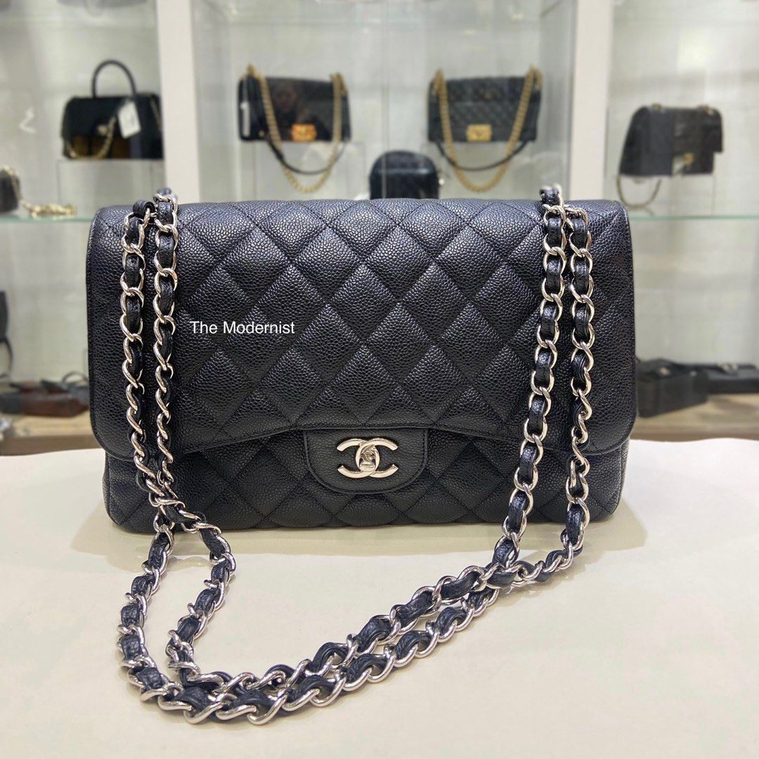 Chanel wallet on chain Black caviar, Luxury, Bags & Wallets on Carousell