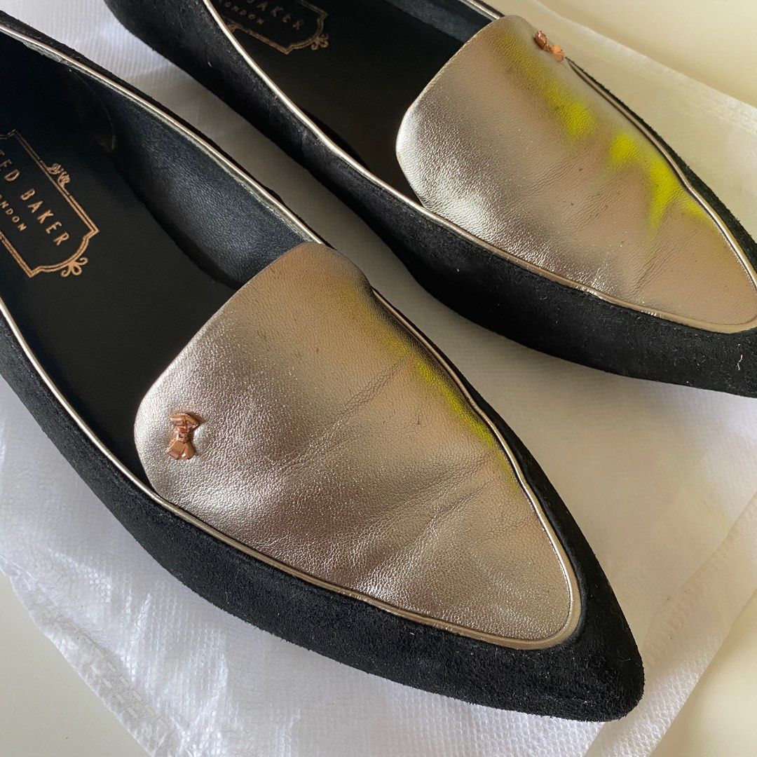 Authentic Ted Baker London Flats Oleshky Black Metallic Women s