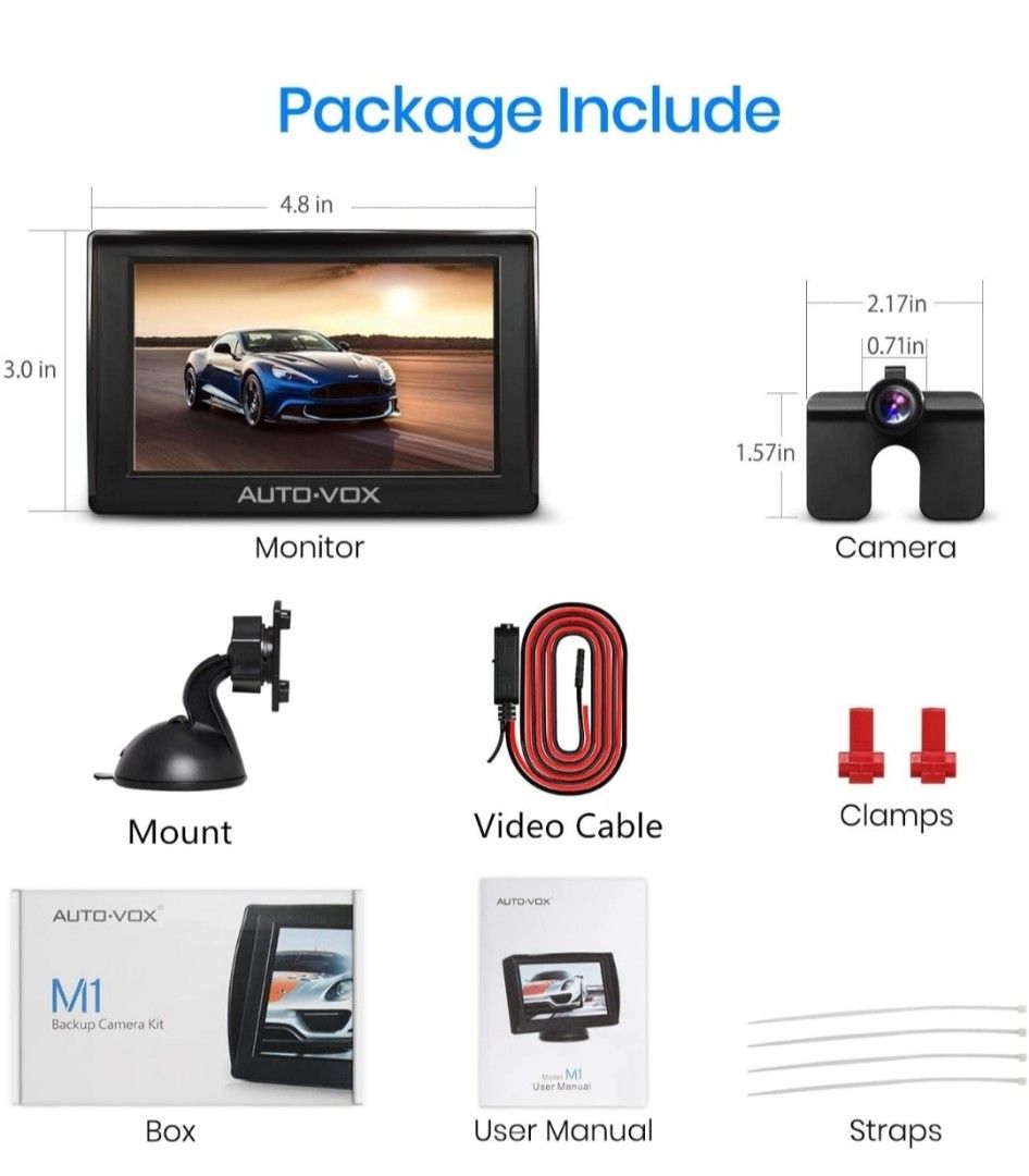 AUTOVOX M1 Backup Camera with 4.3