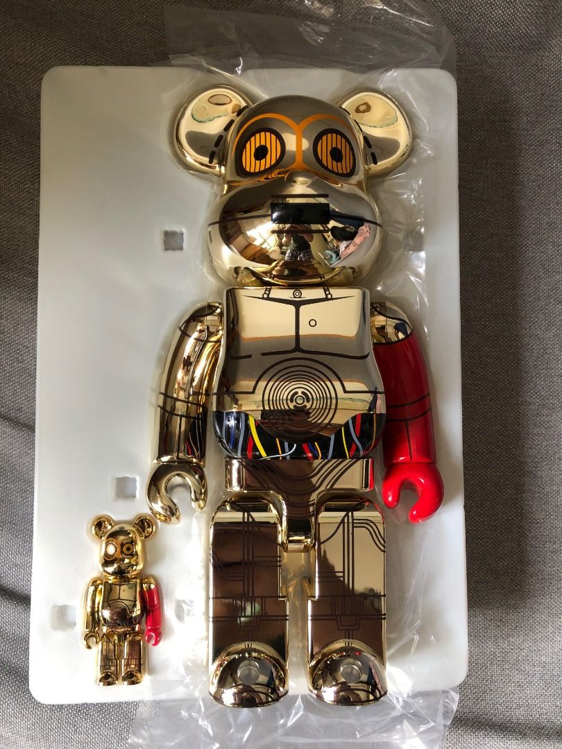 BEARBRICK C3PO 400% 100% Star War Medicom Be@rbrick, 興趣及遊戲