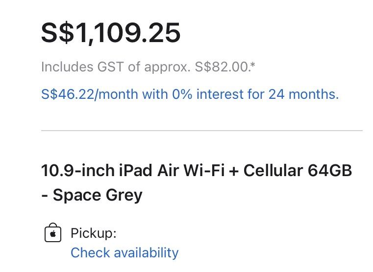 Apple iPad Air 4th Gen WiFi Cellular 64GB Space Grey
