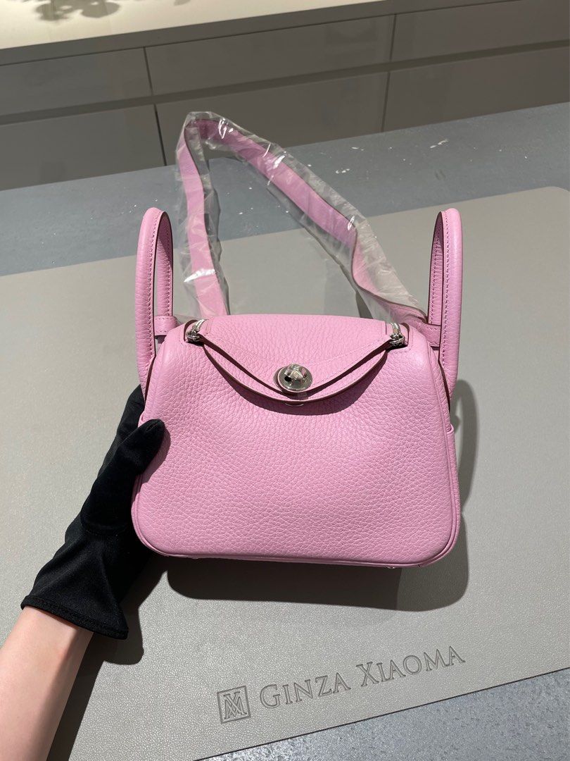 Hermes Mini Lindy Mauve Sylvestre Clemence Palladium Hardware in