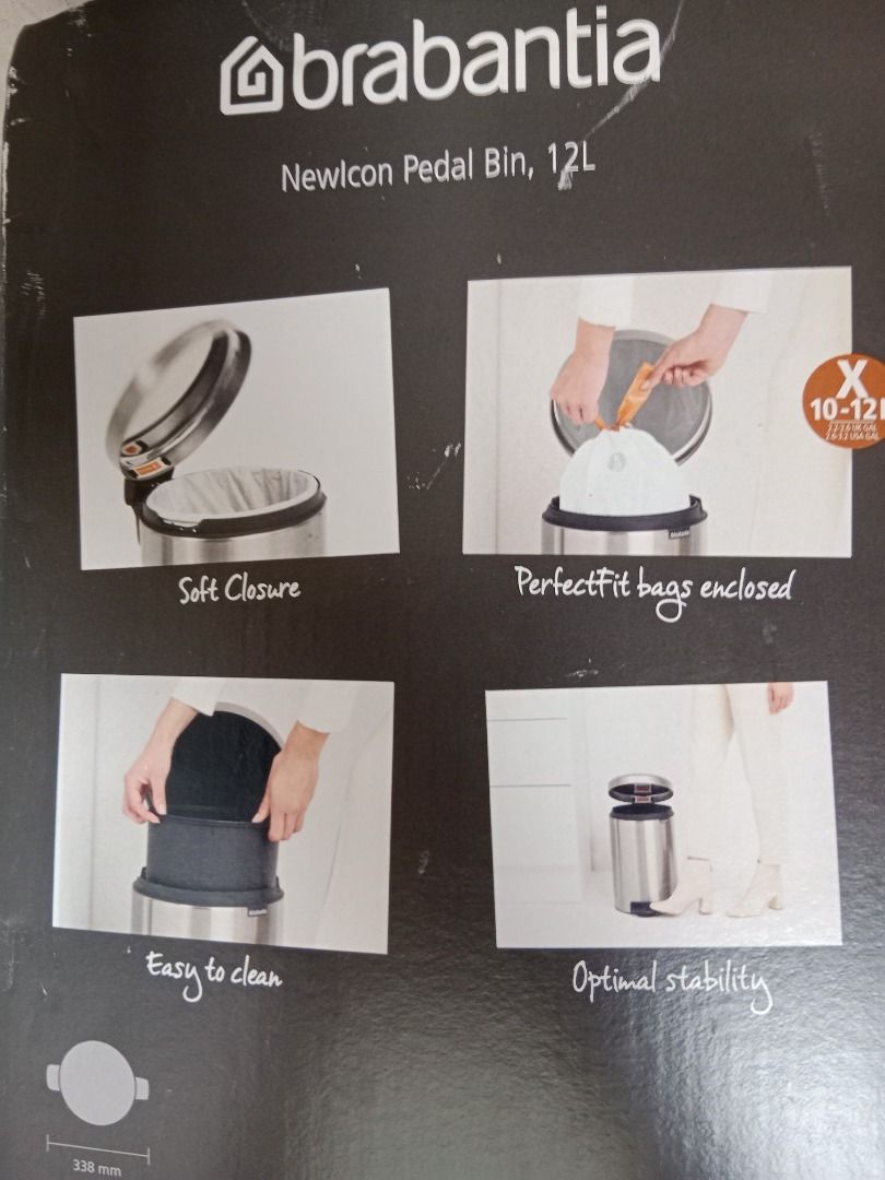 Branded Brabantia dustbin (Slow to close function) Brand New