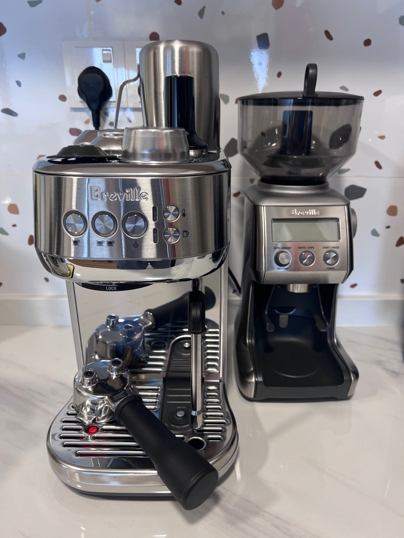 Breville BES500 Bambino Plus Espresso Machine Brushed Stainless Steel (BCG820 Grinder), TV