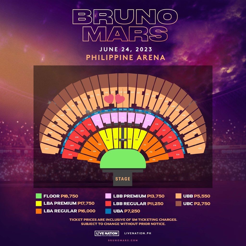 Bruno Mars in PH / Philippine Arena UBB Upper Box B, Tickets & Vouchers