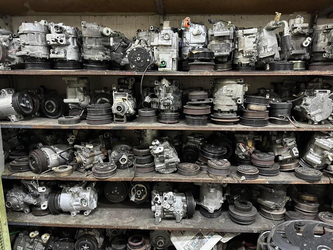 Car aircon compressor, cooling coil and radiator, Car Accessories, Car