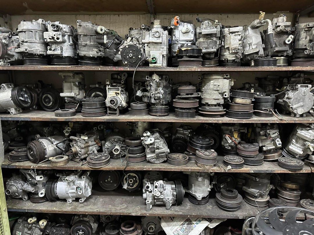 Car aircon compressor, cooling coil and radiator, Car Accessories, Car