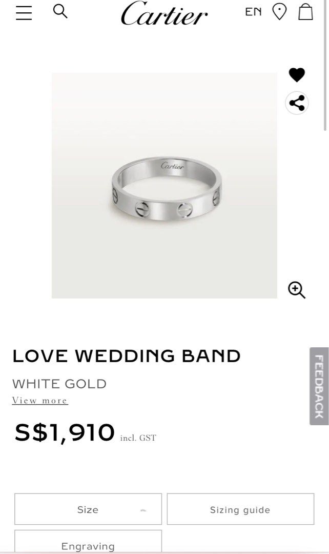 Cartier ring silver price sale