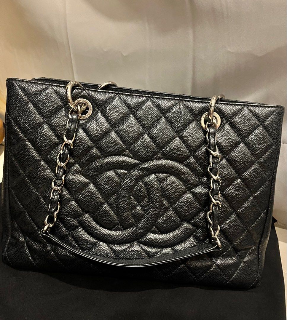 Chanel GST black grand shopping tote, Luxury, Bags & Wallets on Carousell