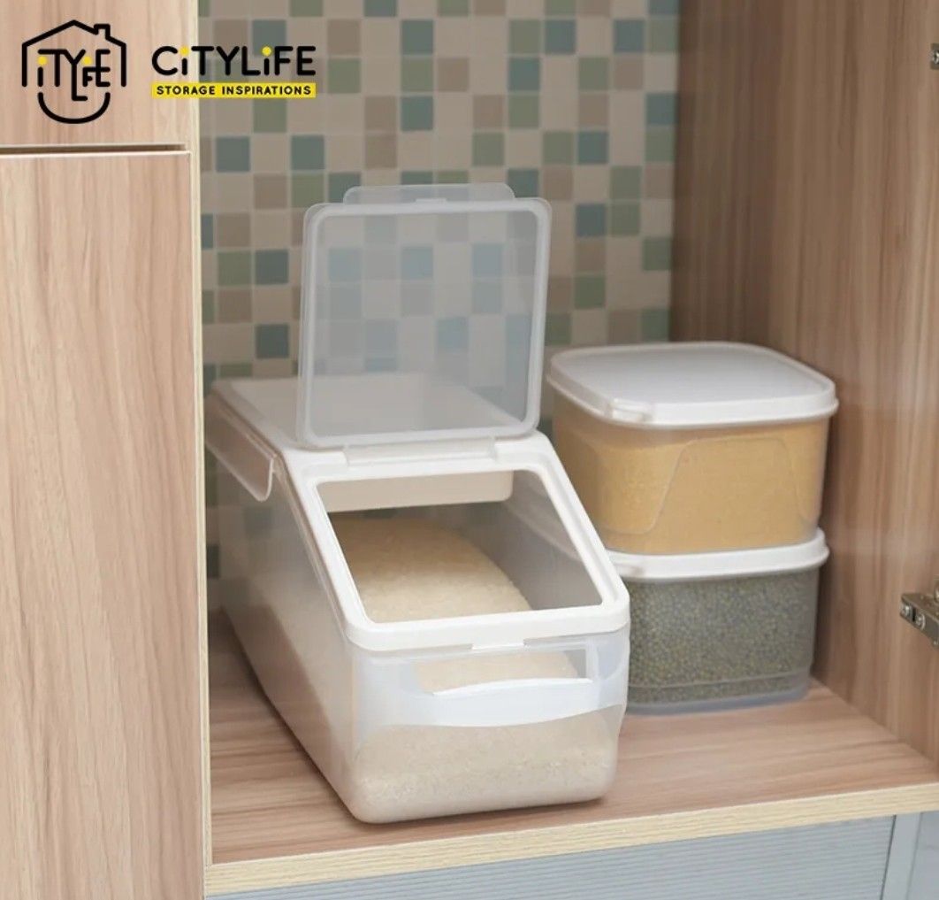 Citylife Rice Container with Front Flap - 7L( Comes with free measuring ...