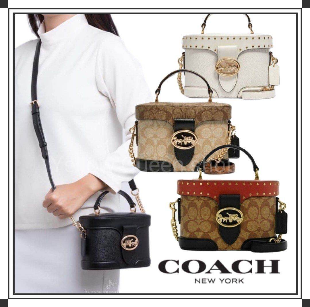 Coach georgie gem crossbody in blocked signature canvas clearance