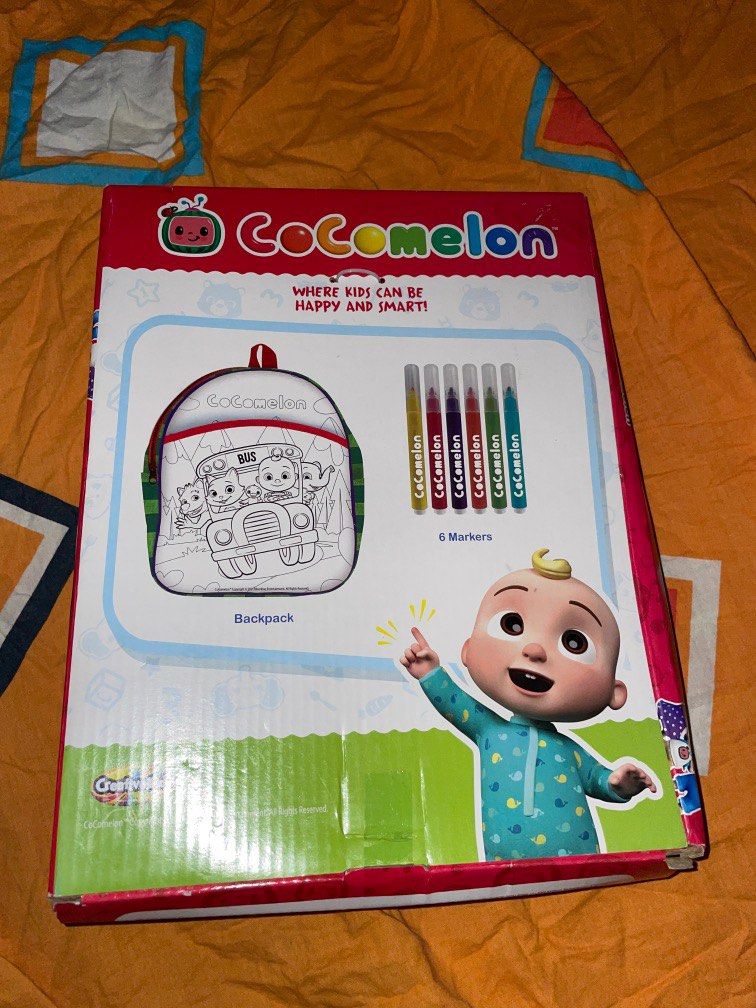 Cocomelon Color Your Own Backpack, Babies & Kids, Babies & Kids Fashion ...