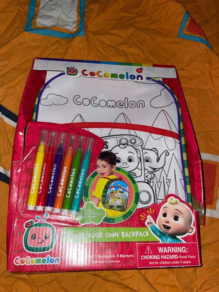 Cocomelon Color Your Own Backpack, Babies & Kids, Babies & Kids Fashion ...
