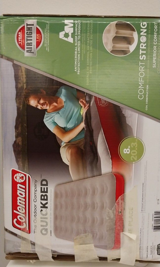Coleman Queen Size inflatable bed, Furniture & Home Living, Bedding ...