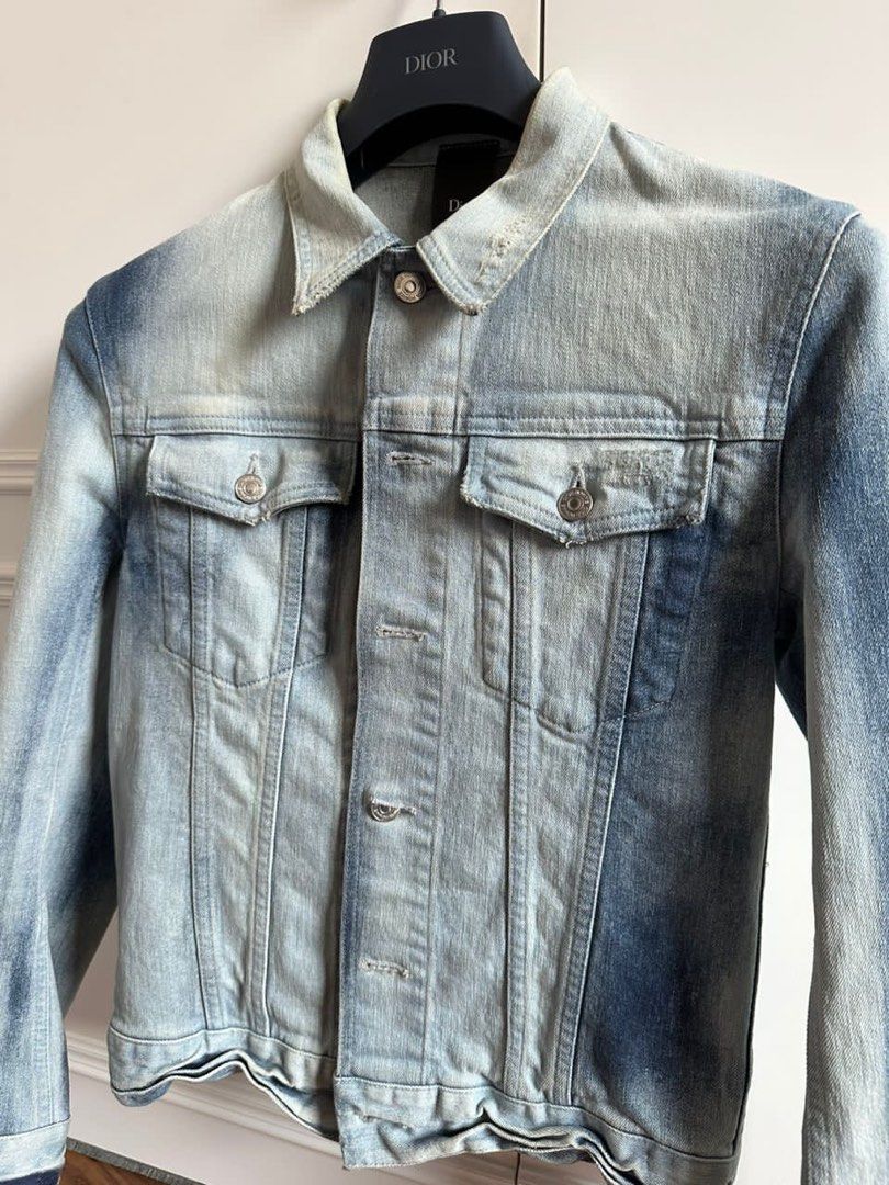 Bonhams  John Galliano for Christian Dior a Stitched Denim Jacket and Pair  of White Jeans