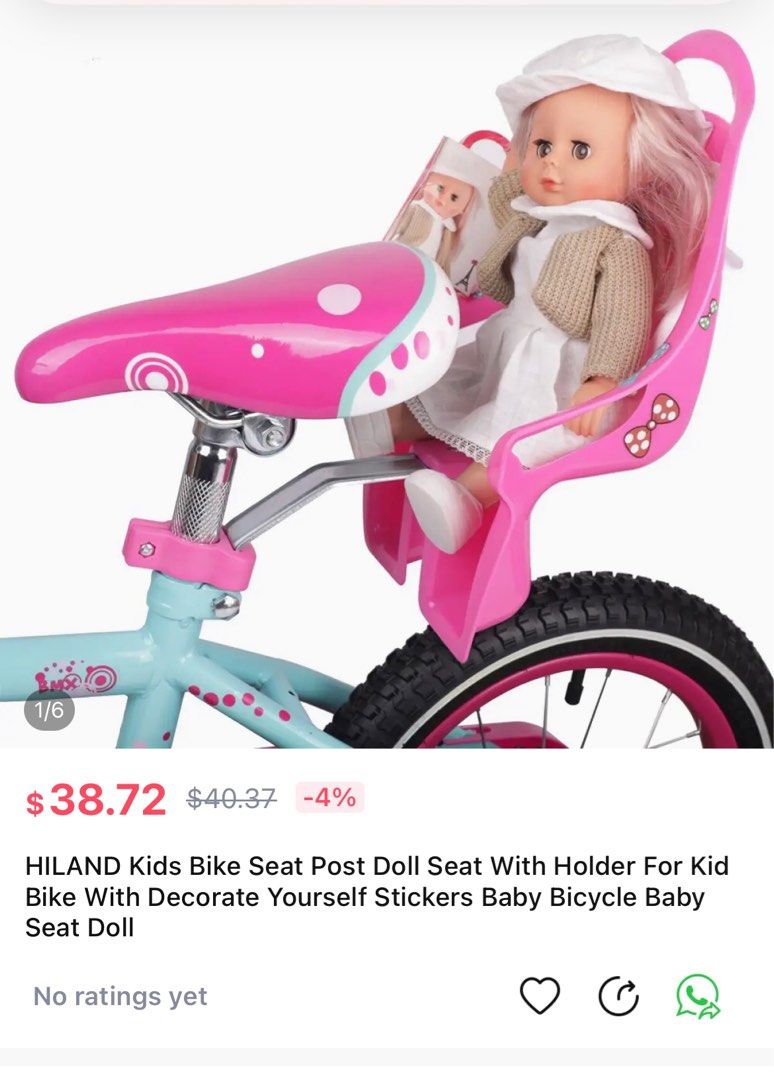Baby doll deals bike seat
