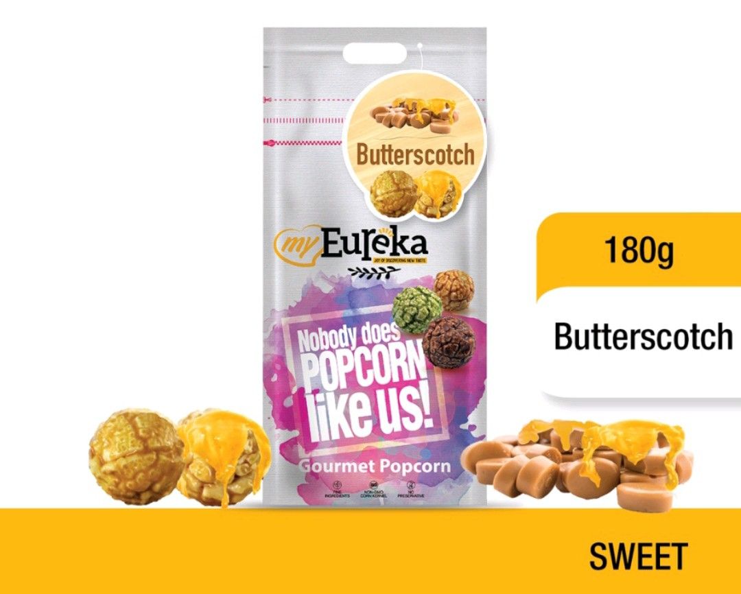 Eureka Popcorn Various Flavors Available, Food & Drinks, Packaged