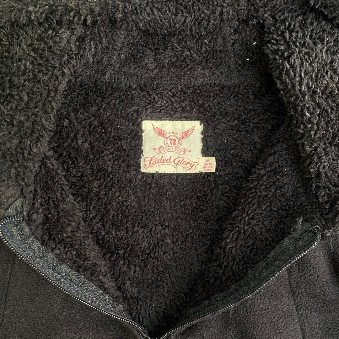 FADED GLORY PILE LINED HOODED FLEECE JACKET Men s Fashion Coats