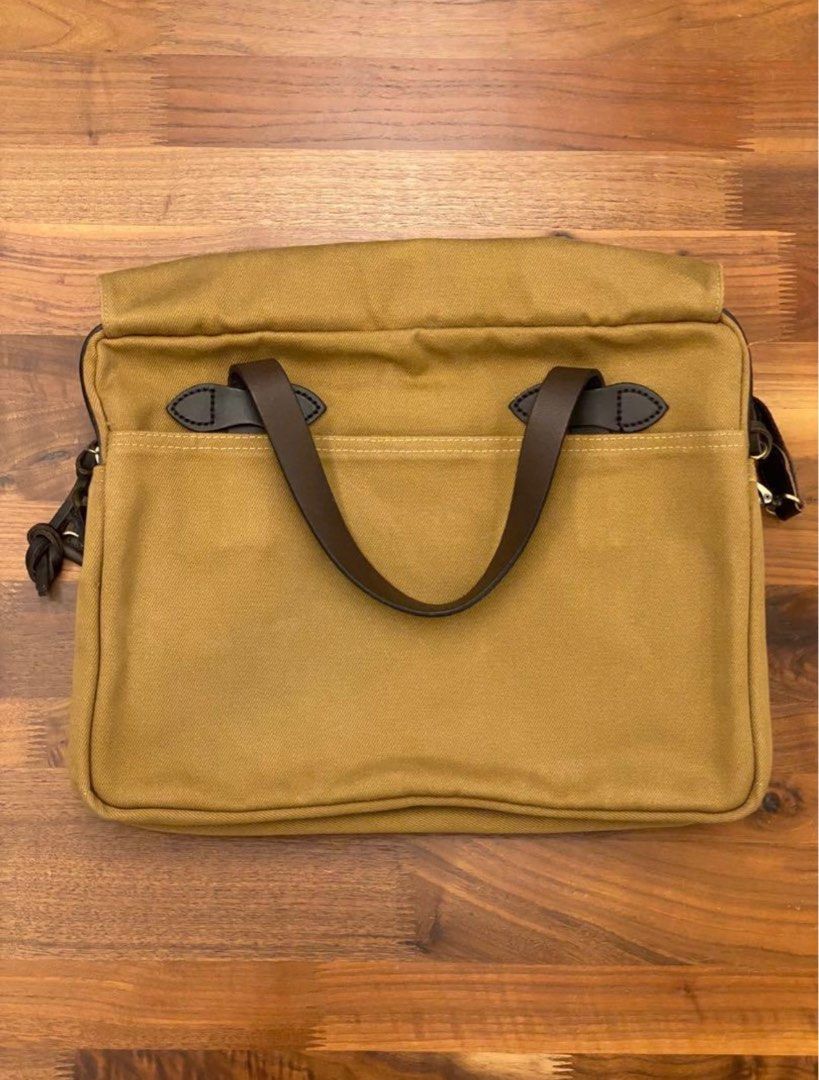 FILSON RUGGED TWILL ORIGINAL BRIEFCASE TAN, Men's Fashion, Bags
