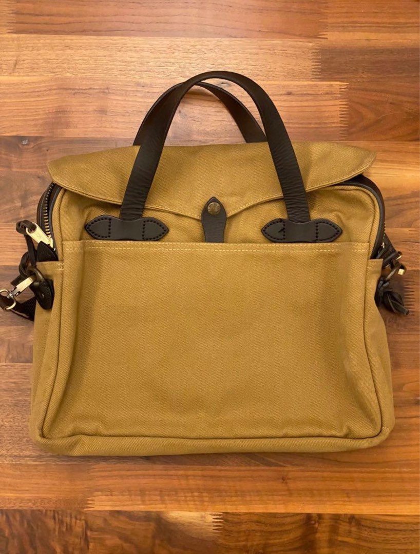 FILSON RUGGED TWILL ORIGINAL BRIEFCASE TAN, Men's Fashion, Bags