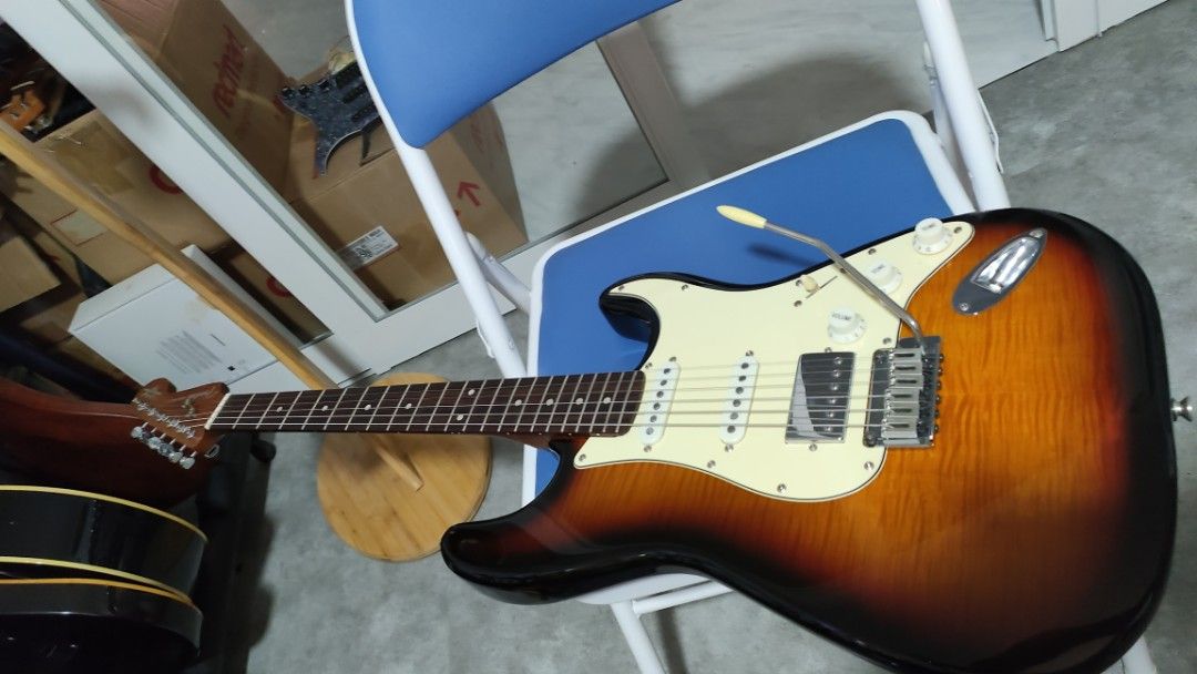 Flame Maple Strat Custom Build HSS, Hobbies & Toys, Music & Media ...