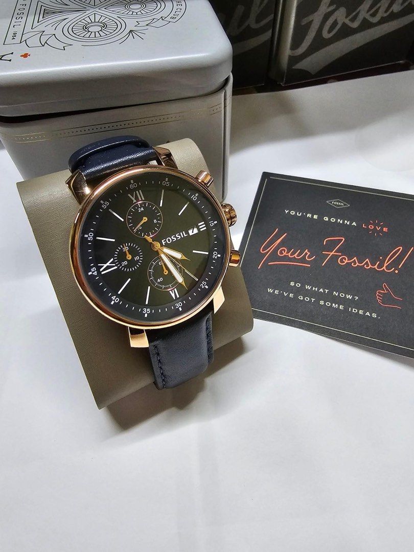 Rhett chronograph navy hot sale leather watch