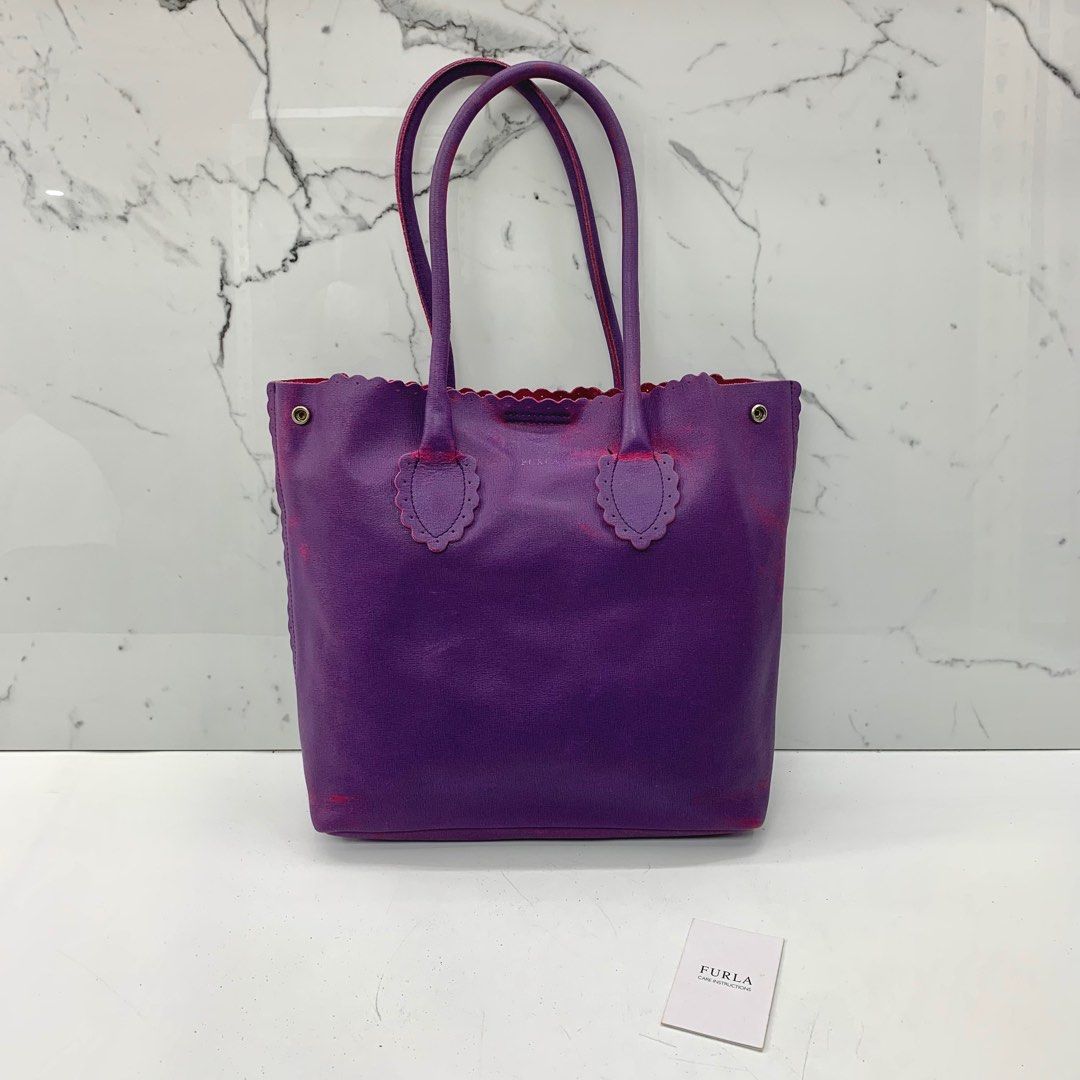 Purple leather tote new arrivals