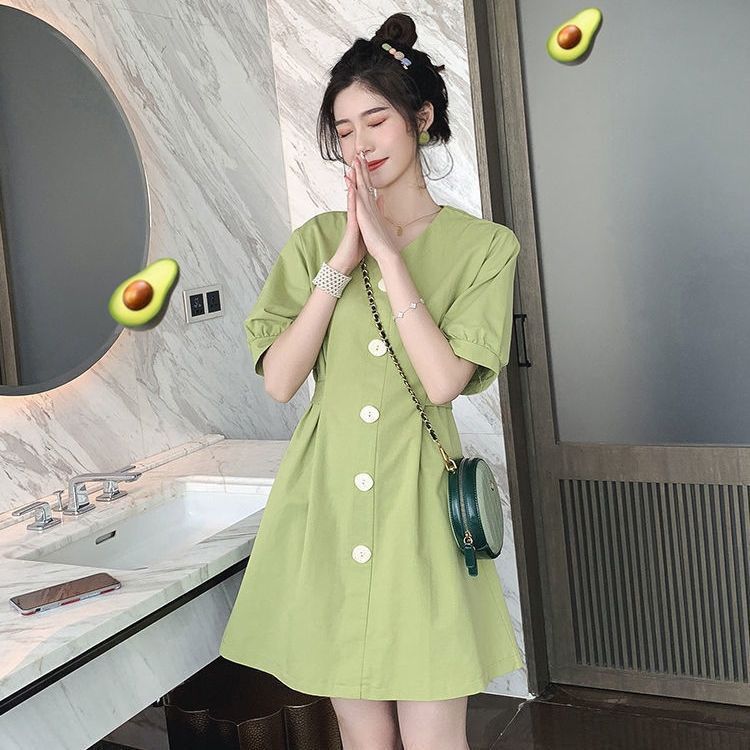 Green Korean Dress, Women's Fashion, Dresses & Sets, Dresses on Carousell