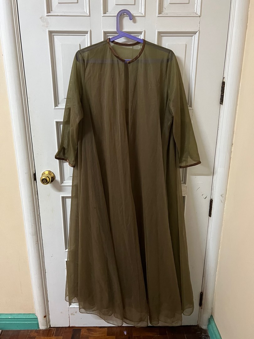 Green mesh long cover up on Carousell