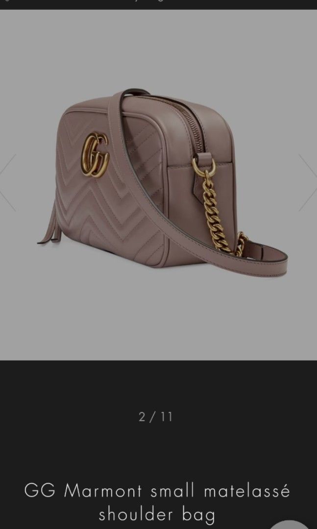 Gucci Marmont Small Matelasse Shoulder Bag in Dusty pink