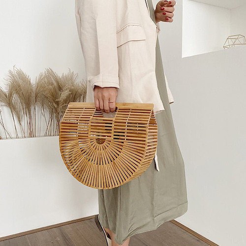 Half moon bamboo bag