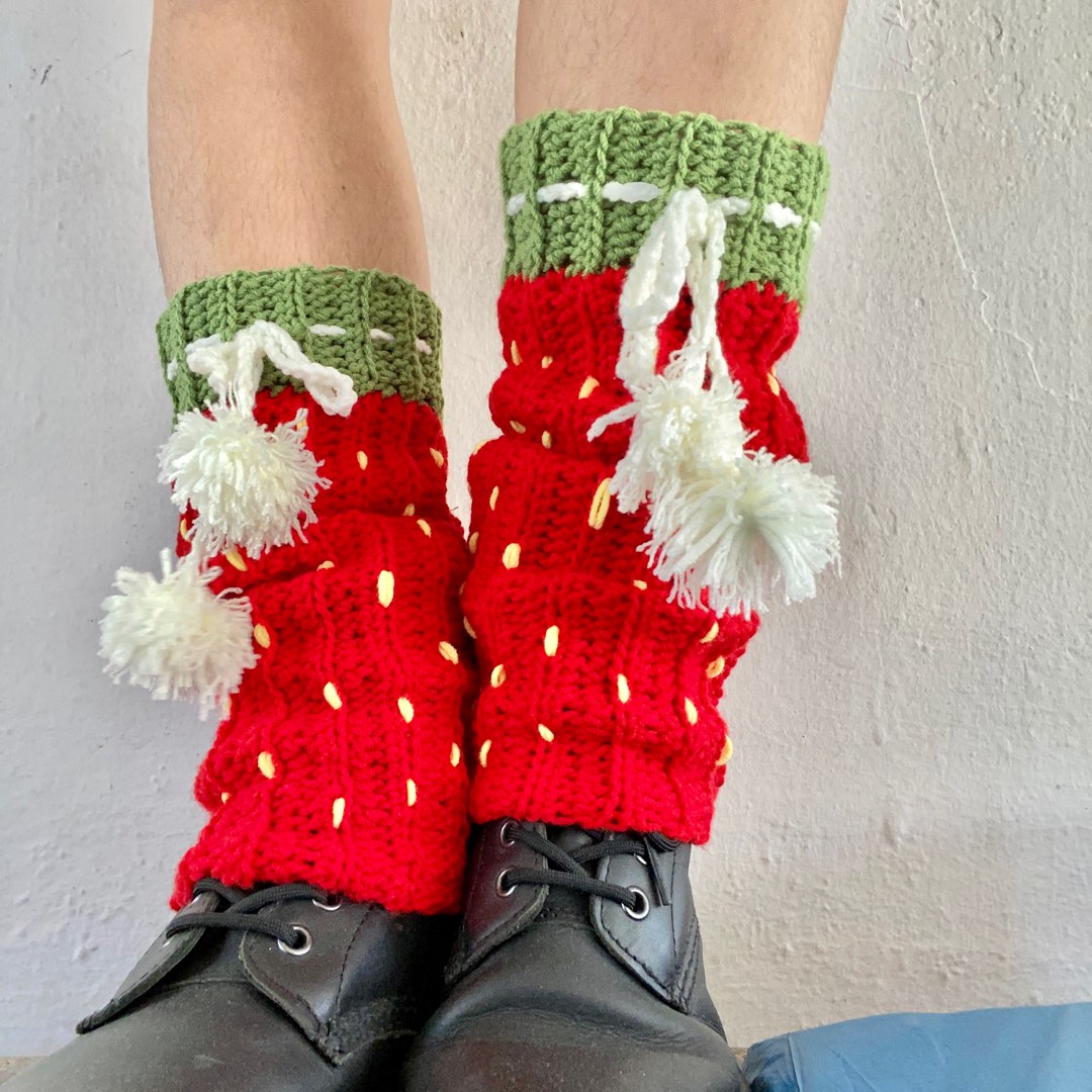 handmade strawberry leg warmers Women s Fashion Watches