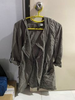 H&M Army Green Parka with Hoodie