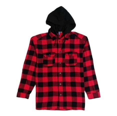 H M Hooded Flannel Shirt Men s Fashion Coats Jackets and Outerwear on Carousell